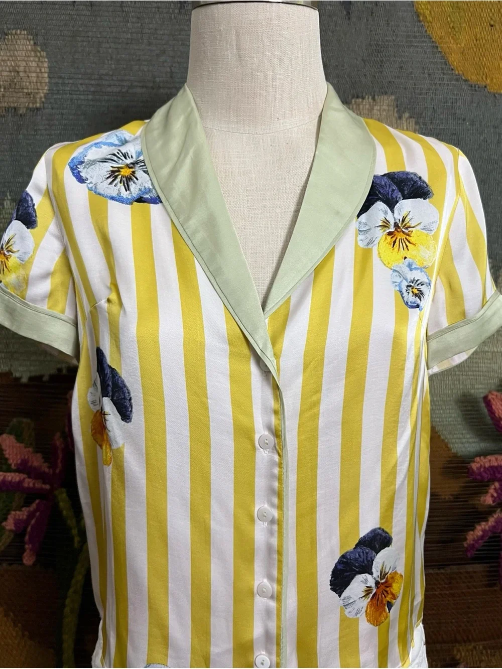 Anthropologie Lyrebird Pajama Shirt XXS